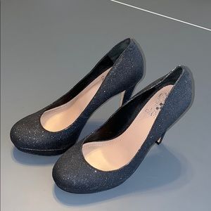 B2G1 Vince Camuto Black Sparkle Platform Heels